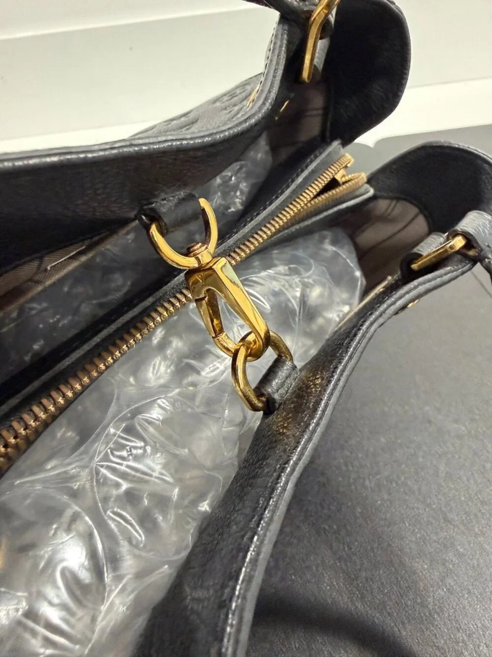Louis Vuitton Montaigne MM Handbag Black Empreinte (JB1486)
